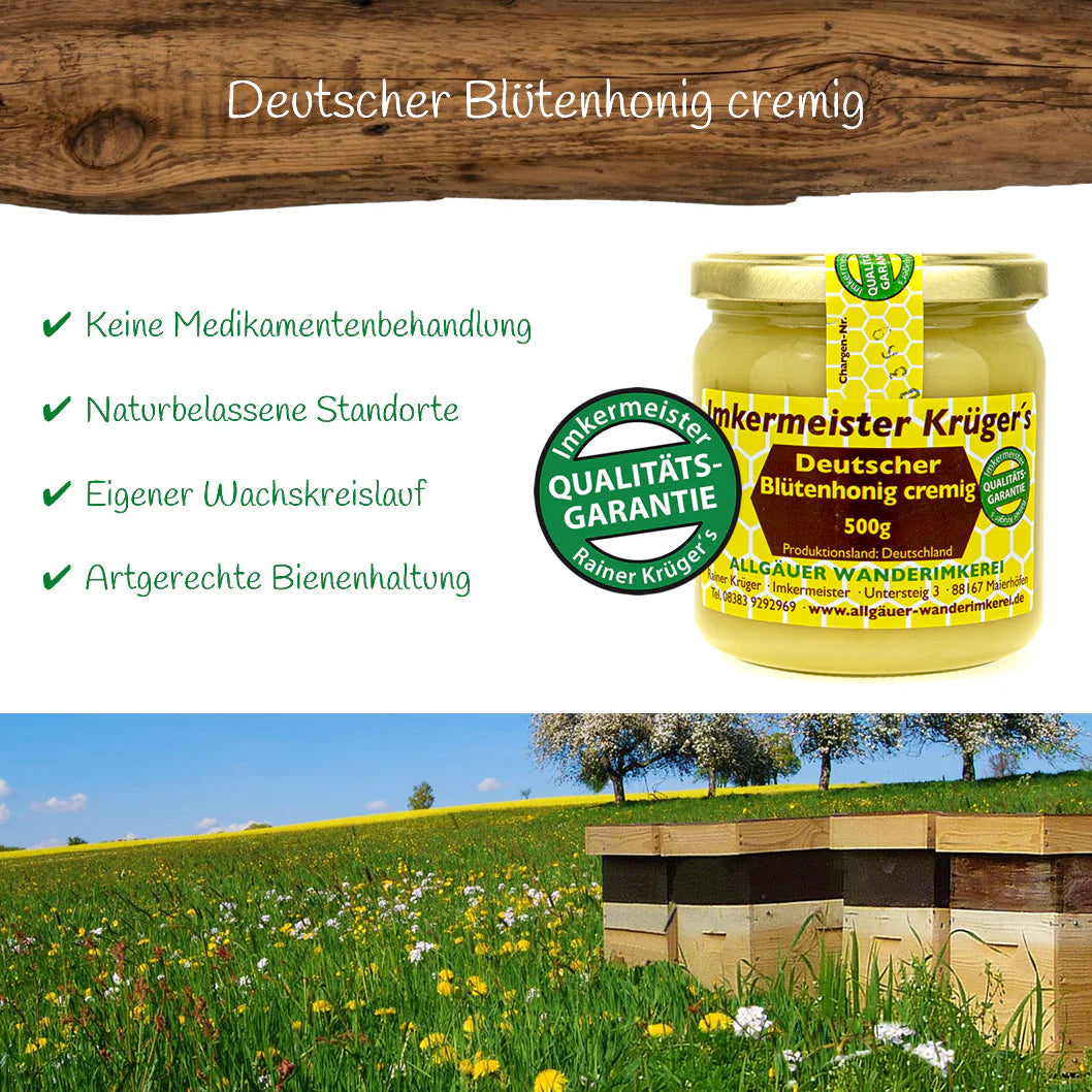 Krüger Deutscher Blütenhonig cremig (500g)