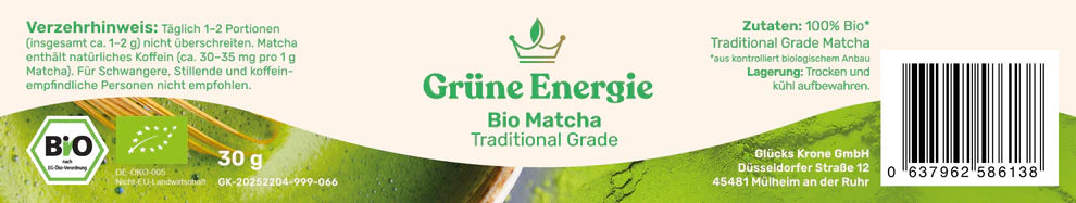 Grüne Energie - Bio Matcha