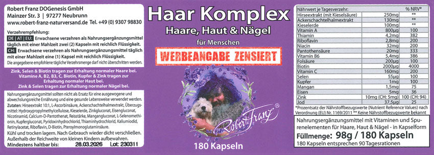 Robert Franz Haar Komplex (180 Kapseln)