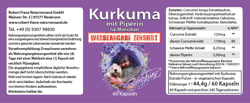Robert Franz Kurkuma mit Piperin