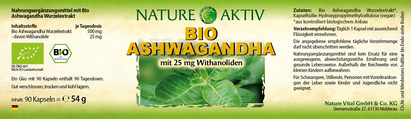 Nature Aktiv Bio Ashwagandha (90 kapseln)