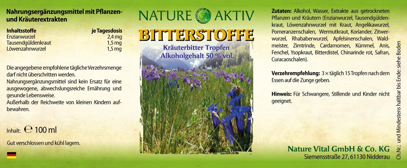 Nature Aktiv Bitterstoffe - 1 Pippetenflasche (100 ml)
