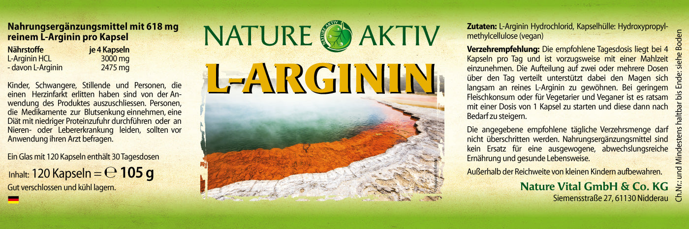 Nature Aktiv L-Arginin (120 Kapseln)