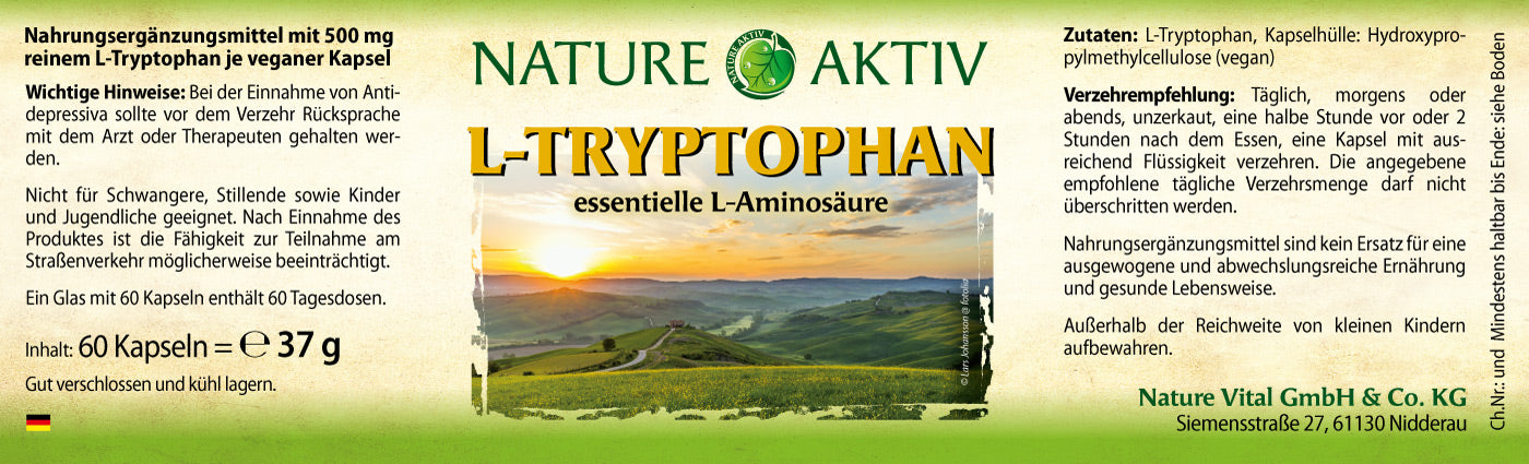 Nature Aktiv L-Tryptophan (60 Kapseln)