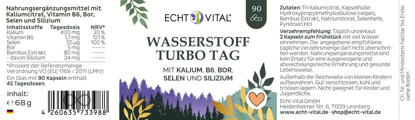 Wasserstoff Turbo Tag (90 Kapseln)