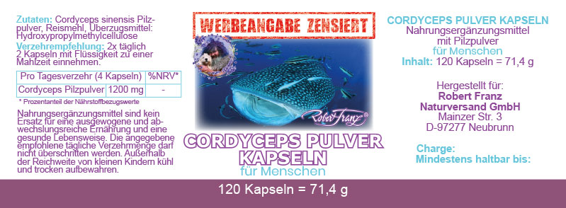 Robert Franz Cordyceps Pulver Kapseln (120)