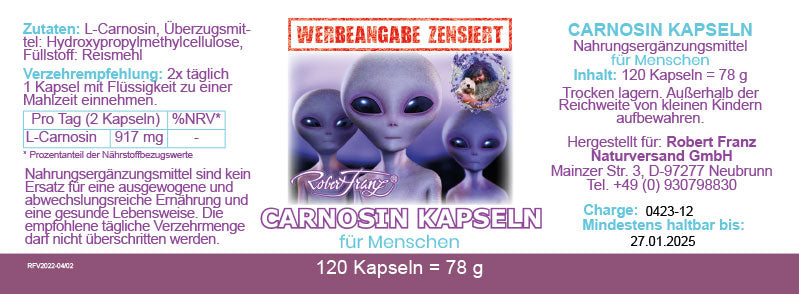 Robert Franz L-Carnosin (120 Kapseln)