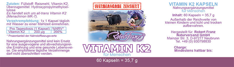 Robert Franz Vitamin K2 (60 Kapseln)