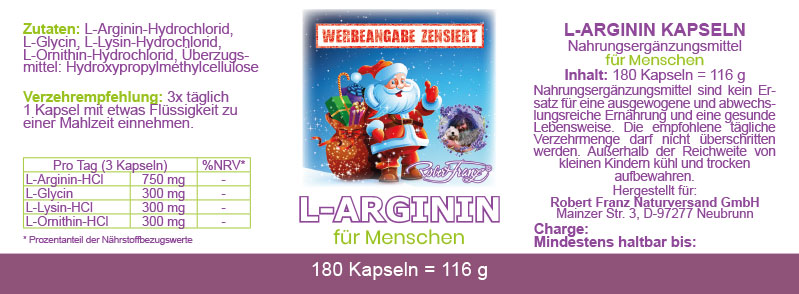 Robert Franz L- Arginin (180 Kapseln)