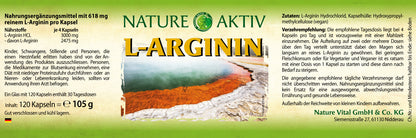 Nature Aktiv L-Arginin (120 Kapseln)