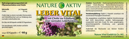 Nature Aktiv Leber vital (60 Kapseln)