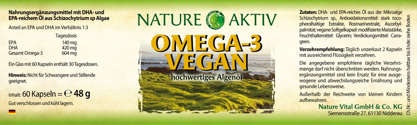 Nature Aktiv Omega-3 vegan (60 Kapseln)