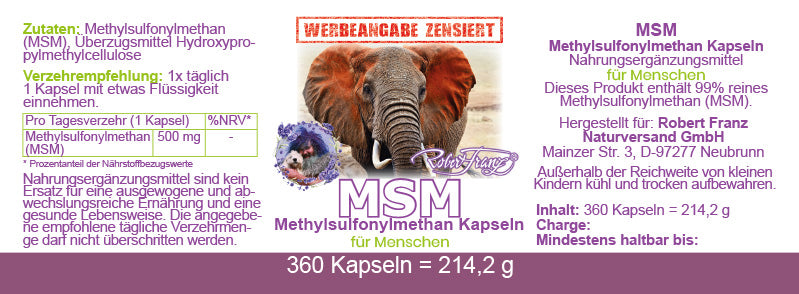 MSM Kapseln (360 stück)